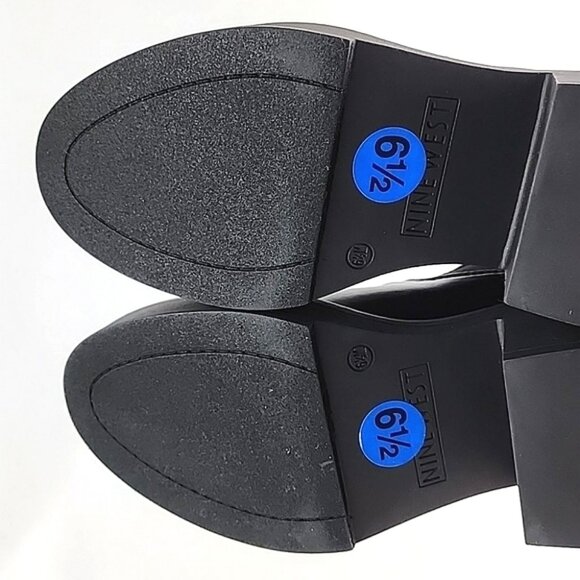 Nine West Women's Doleas Black Faux Leather Platform Slip On Ankle Boots Sz 6.5M - Picture 9 of 16